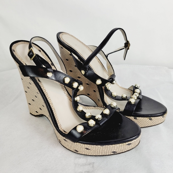 Jason Wu jeweled T- strap wedge sandals - Picture 2 of 10